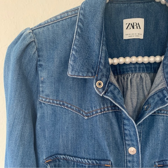 Zara Snap Button Denim Dress - Picture 10 of 12